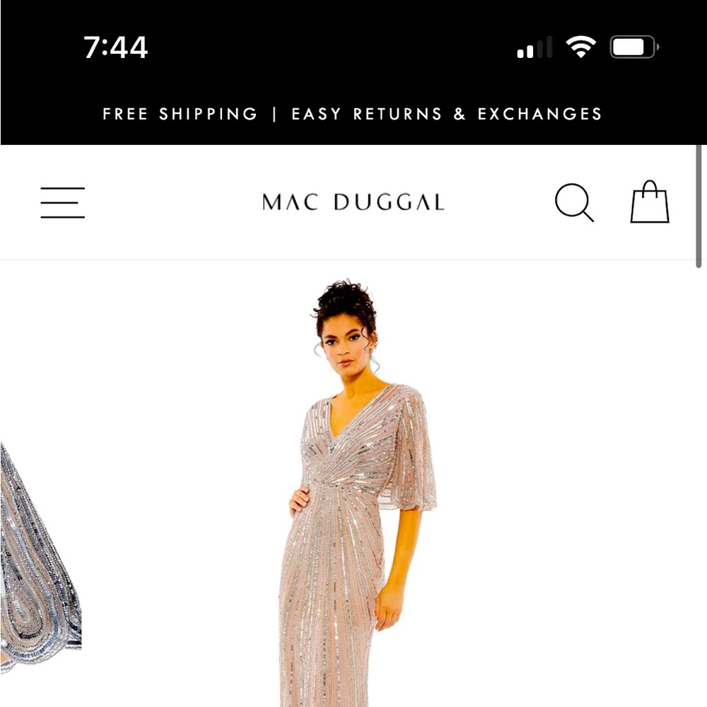 MOTHER OF THE BRIDE - SEQUINED V NECK CAPE SLEEVE COLUMN GOWN vintage rose